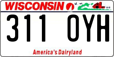 WI license plate 311OYH