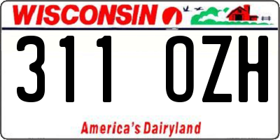 WI license plate 311OZH