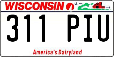 WI license plate 311PIU