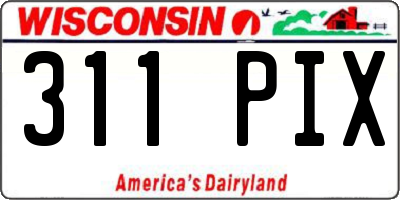 WI license plate 311PIX