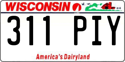 WI license plate 311PIY