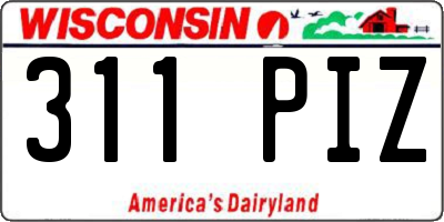 WI license plate 311PIZ