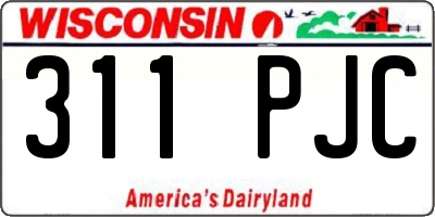 WI license plate 311PJC