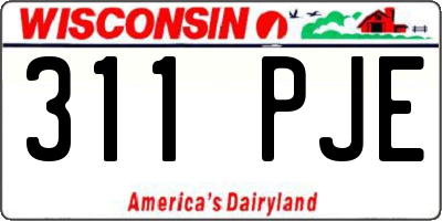 WI license plate 311PJE