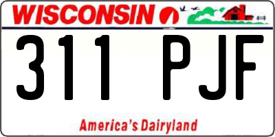 WI license plate 311PJF