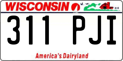 WI license plate 311PJI