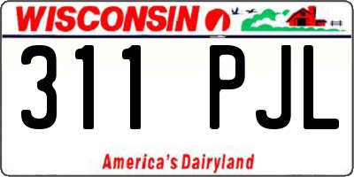 WI license plate 311PJL
