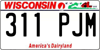 WI license plate 311PJM