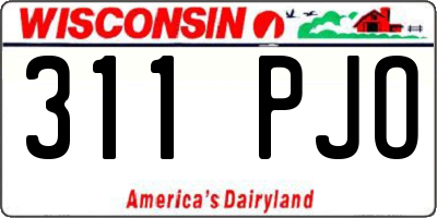 WI license plate 311PJO