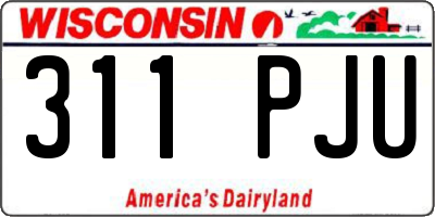 WI license plate 311PJU