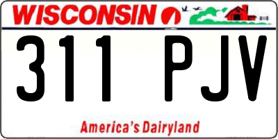 WI license plate 311PJV