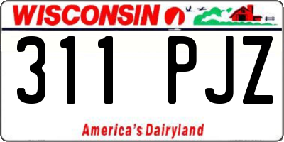 WI license plate 311PJZ