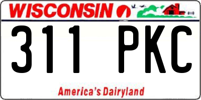 WI license plate 311PKC