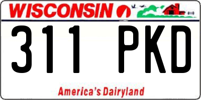 WI license plate 311PKD