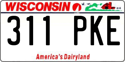 WI license plate 311PKE