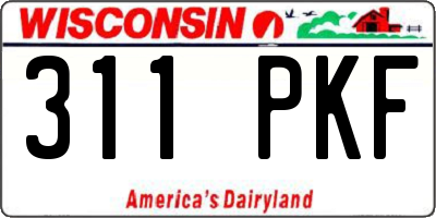 WI license plate 311PKF