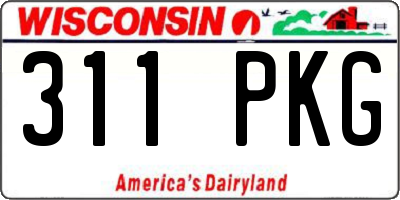 WI license plate 311PKG