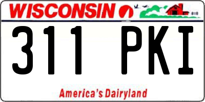 WI license plate 311PKI