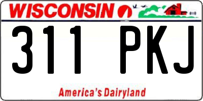 WI license plate 311PKJ