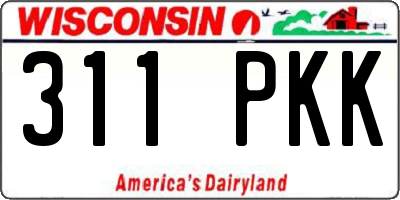 WI license plate 311PKK