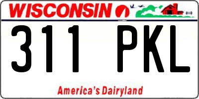 WI license plate 311PKL
