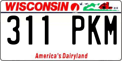 WI license plate 311PKM