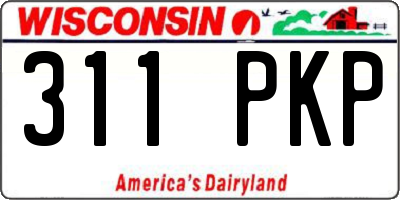 WI license plate 311PKP