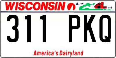 WI license plate 311PKQ