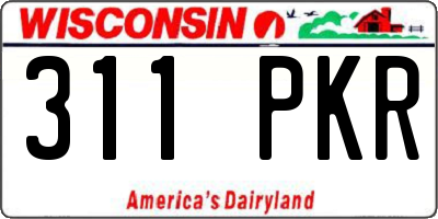 WI license plate 311PKR