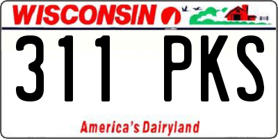 WI license plate 311PKS
