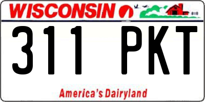 WI license plate 311PKT