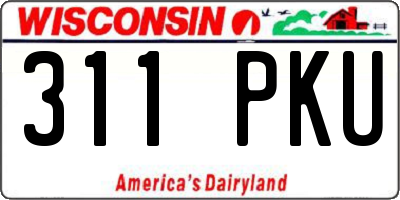 WI license plate 311PKU