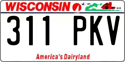 WI license plate 311PKV