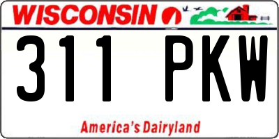 WI license plate 311PKW