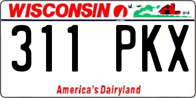 WI license plate 311PKX