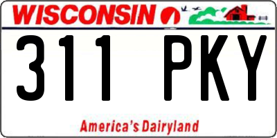 WI license plate 311PKY