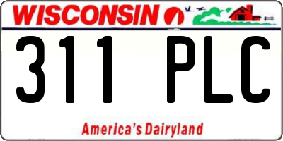 WI license plate 311PLC