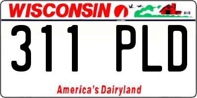 WI license plate 311PLD