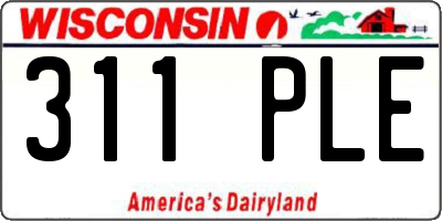 WI license plate 311PLE