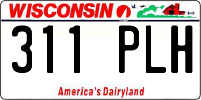 WI license plate 311PLH