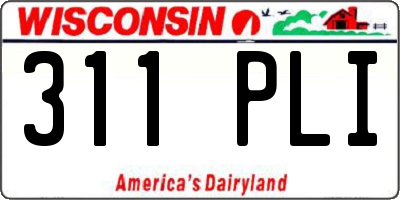 WI license plate 311PLI