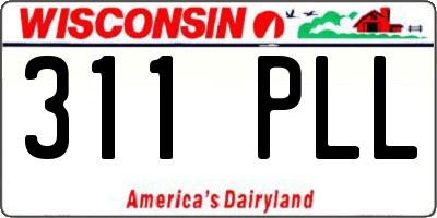WI license plate 311PLL