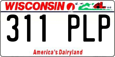 WI license plate 311PLP