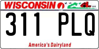 WI license plate 311PLQ