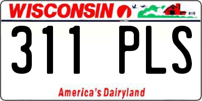 WI license plate 311PLS