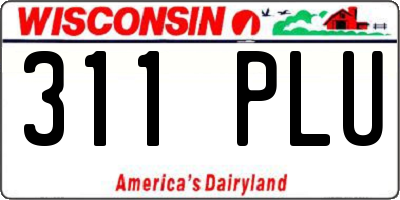 WI license plate 311PLU