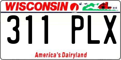 WI license plate 311PLX