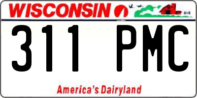 WI license plate 311PMC