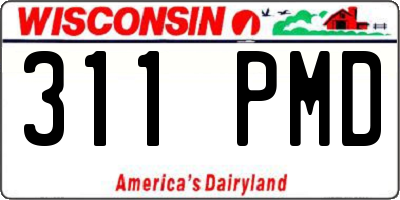 WI license plate 311PMD