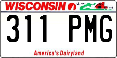 WI license plate 311PMG